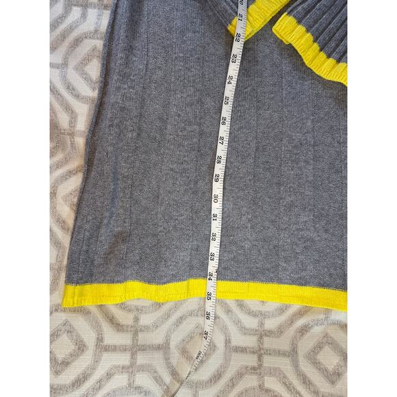 Anthropologie Arsenau Sweater Dress Gray Yellow Ribbed Knit Bell Sleeve Size XS - Picture 4 of 8